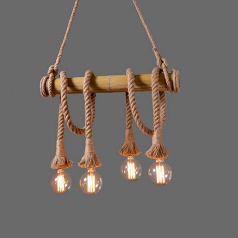 Hanging Lamp Natural Rope Light Vintage Room Indoor Bar Light