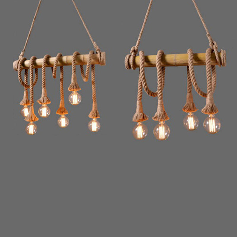 Hanging Lamp Natural Rope Light Vintage Room Indoor Bar Light