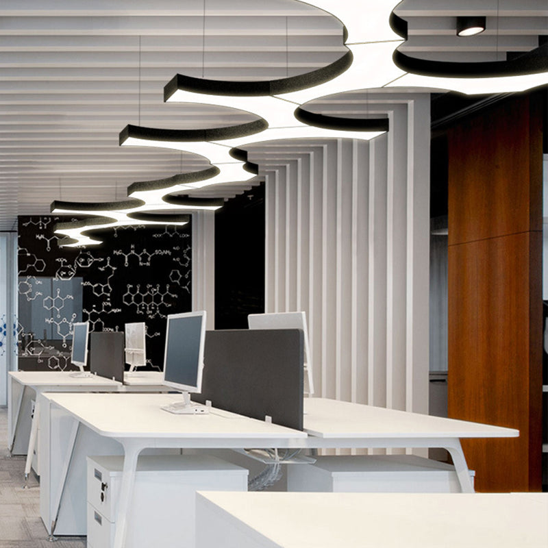 Hedendaagse metaal LED Hanglamp Lampbreuk 1 Lichte geometrische hangende plafondlicht voor kantoor