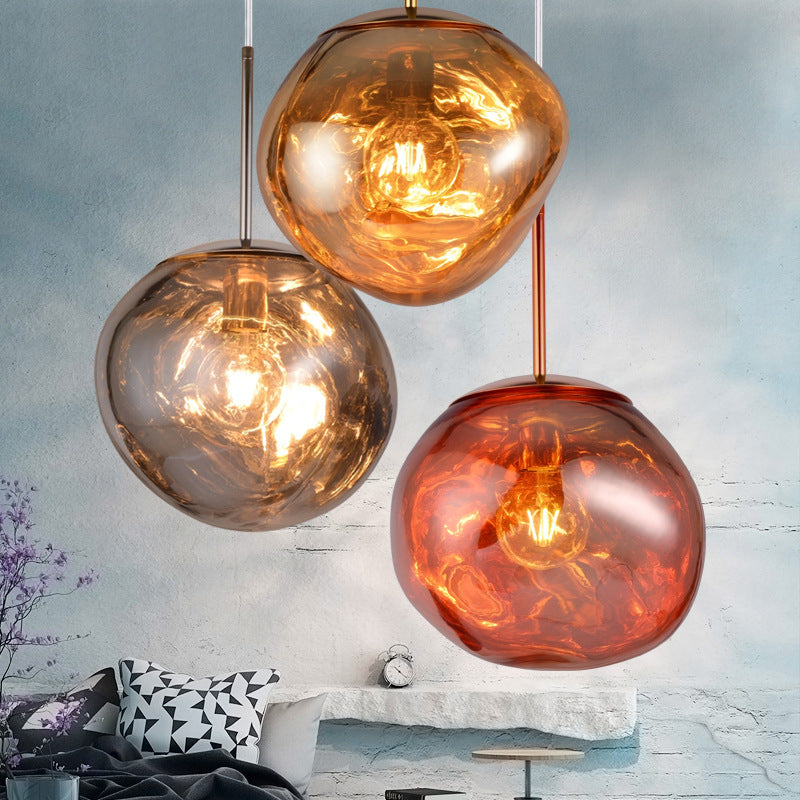 1 pendentif en verre léger Lilaires de plafond orbe moderne suspendus suspendus pour bar