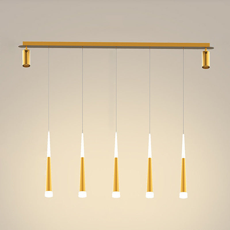 New Modern Metal Island Lighting Fixture LED Linear Chandelier Lights for Dining Room