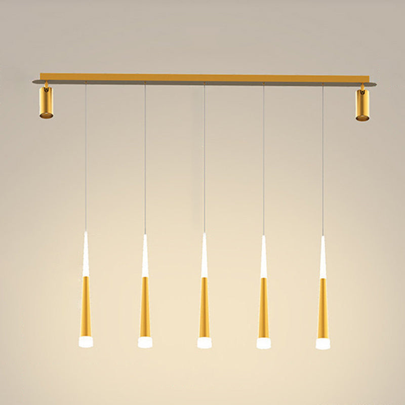 New Modern Metal Island Lighting Fixture LED Linear Chandelier Lights for Dining Room