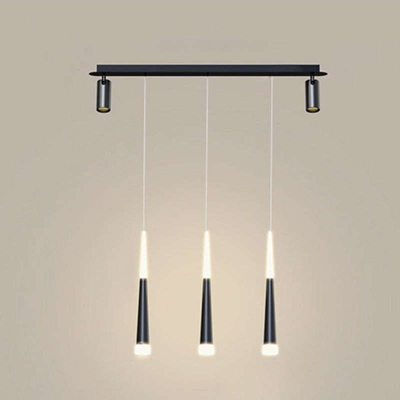 New Modern Metal Island Lighting Fixture LED Linear Chandelier Lights for Dining Room