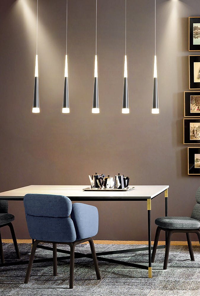 New Modern Metal Island Lighting Fixture LED Linear Chandelier Lights for Dining Room