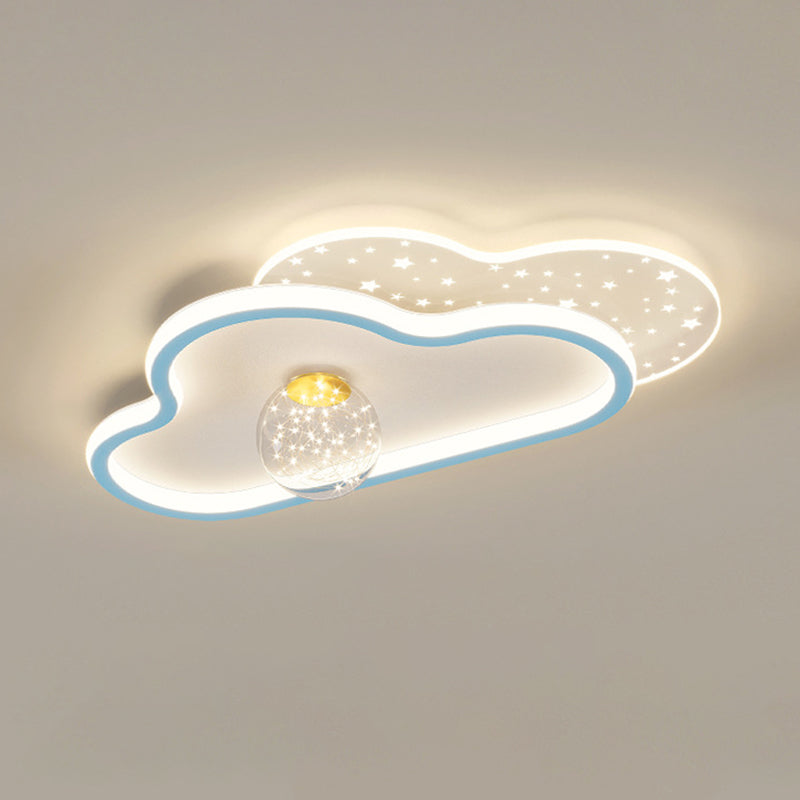 Plafonnier LED en métal de style contemporain, luminaire de plafond en forme de nuage, pour chambre à coucher
