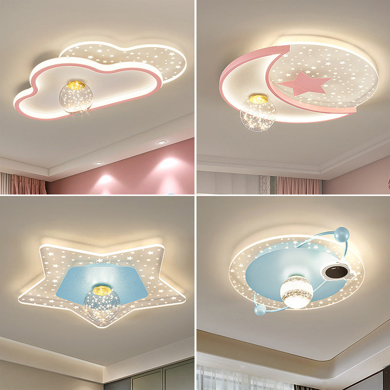 Plafonnier LED en métal de style contemporain, luminaire de plafond en forme de nuage, pour chambre à coucher