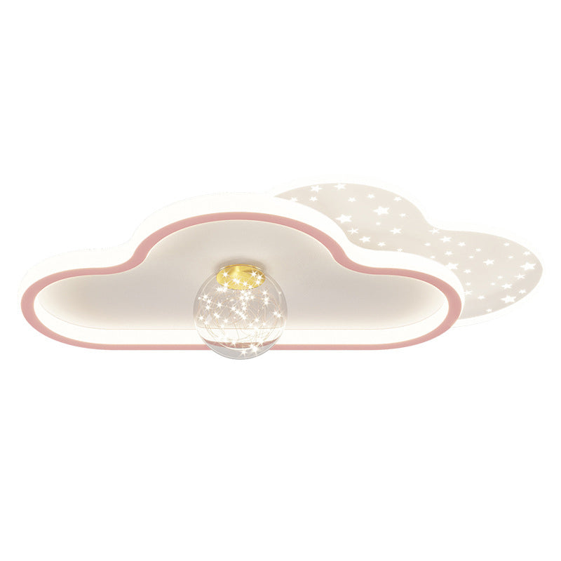 Plafonnier LED en métal de style contemporain, luminaire de plafond en forme de nuage, pour chambre à coucher