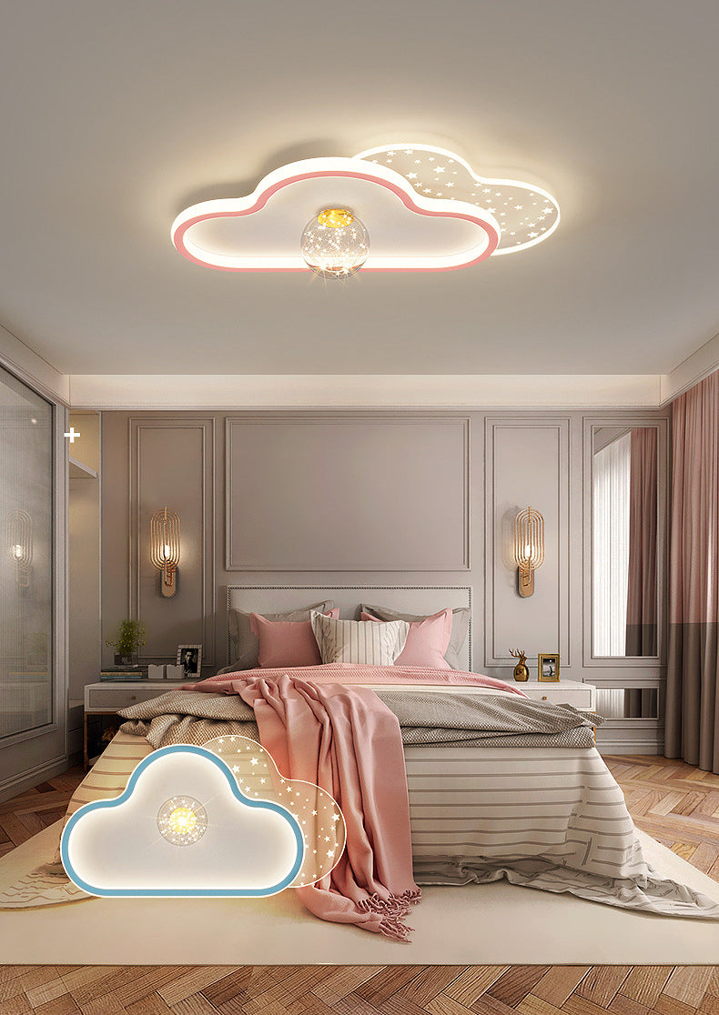 Plafonnier LED en métal de style contemporain, luminaire de plafond en forme de nuage, pour chambre à coucher