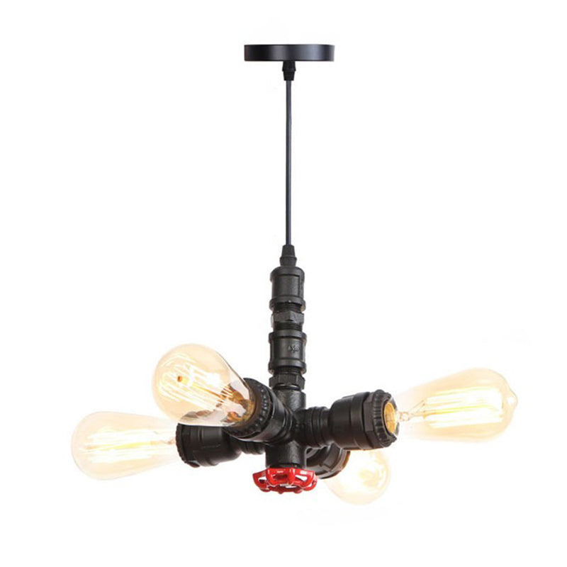Metal Chandelier Light Fixture Water Pipe Industrial Style Chandelier Pendant Light
