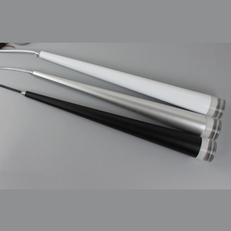 Crystal Conical LED Pendant Light in Modern Luxury Style Aluminium Indoor Hanging Light in Black