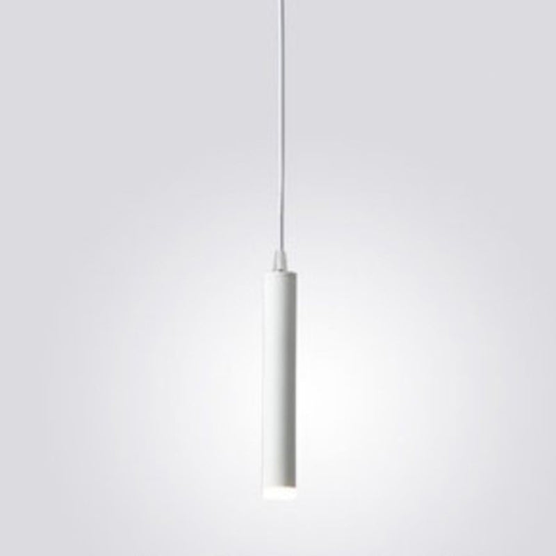 Bedroom LED Pendant Light in Modern Creative Style Wrought Iron Cylindrical Hanging Light with Acrylic Shade