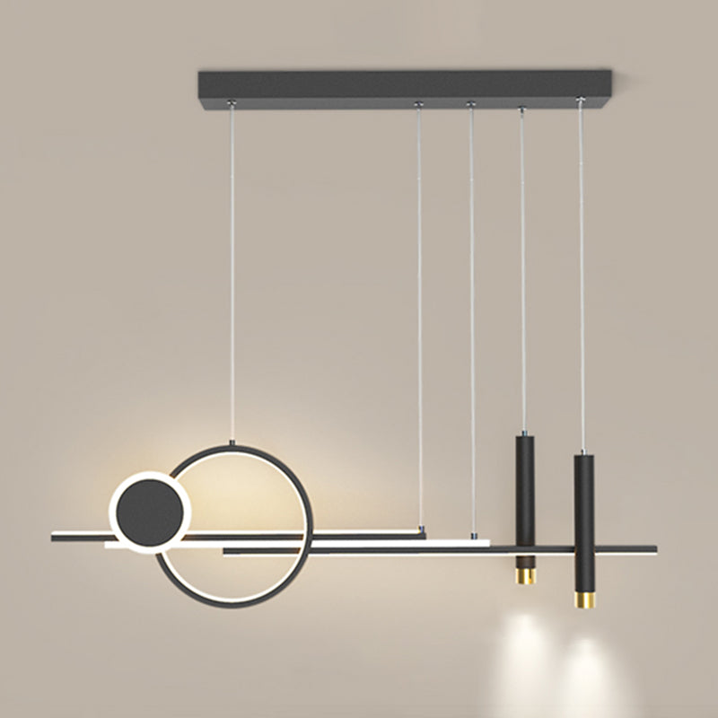 Idee per illuminazione dell'isola lineare contemporanea Kit di luce appesa in alluminio a LED per sala da pranzo