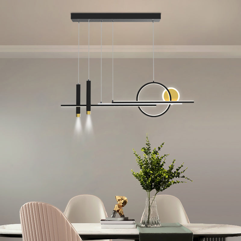 Idee per illuminazione dell'isola lineare contemporanea Kit di luce appesa in alluminio a LED per sala da pranzo