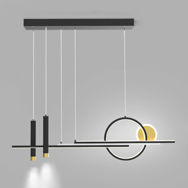 Idee per illuminazione dell'isola lineare contemporanea Kit di luce appesa in alluminio a LED per sala da pranzo