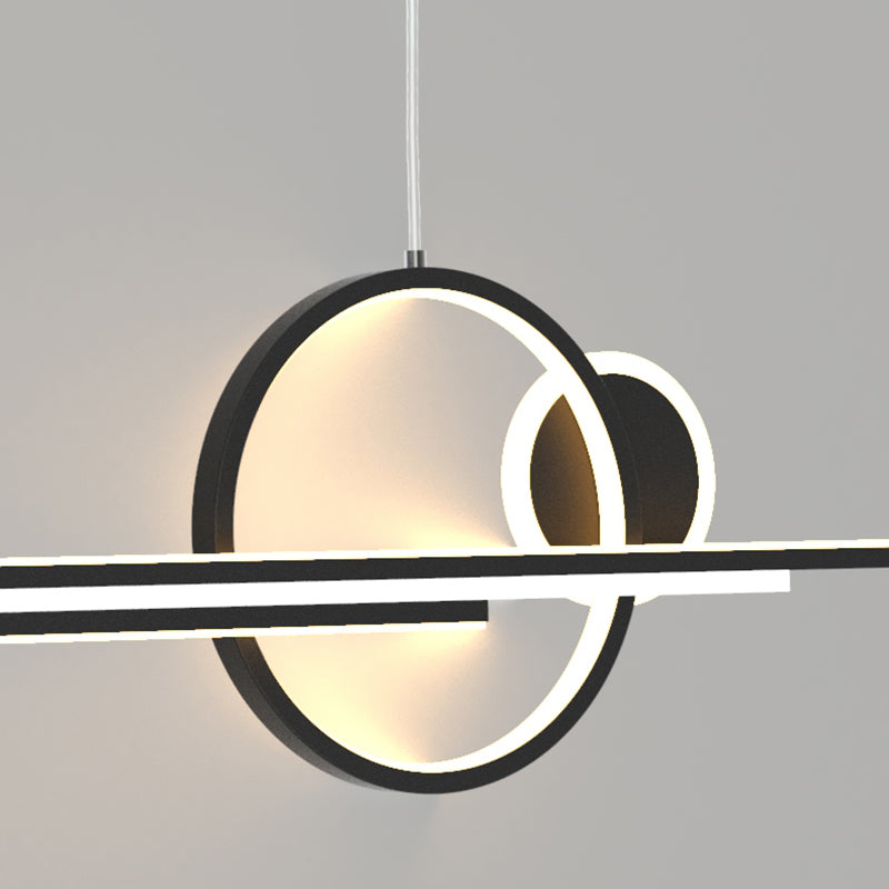 Idee per illuminazione dell'isola lineare contemporanea Kit di luce appesa in alluminio a LED per sala da pranzo