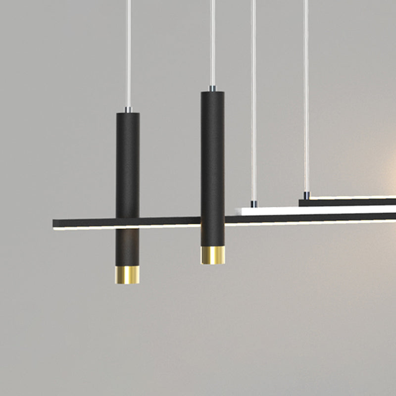 Idee per illuminazione dell'isola lineare contemporanea Kit di luce appesa in alluminio a LED per sala da pranzo