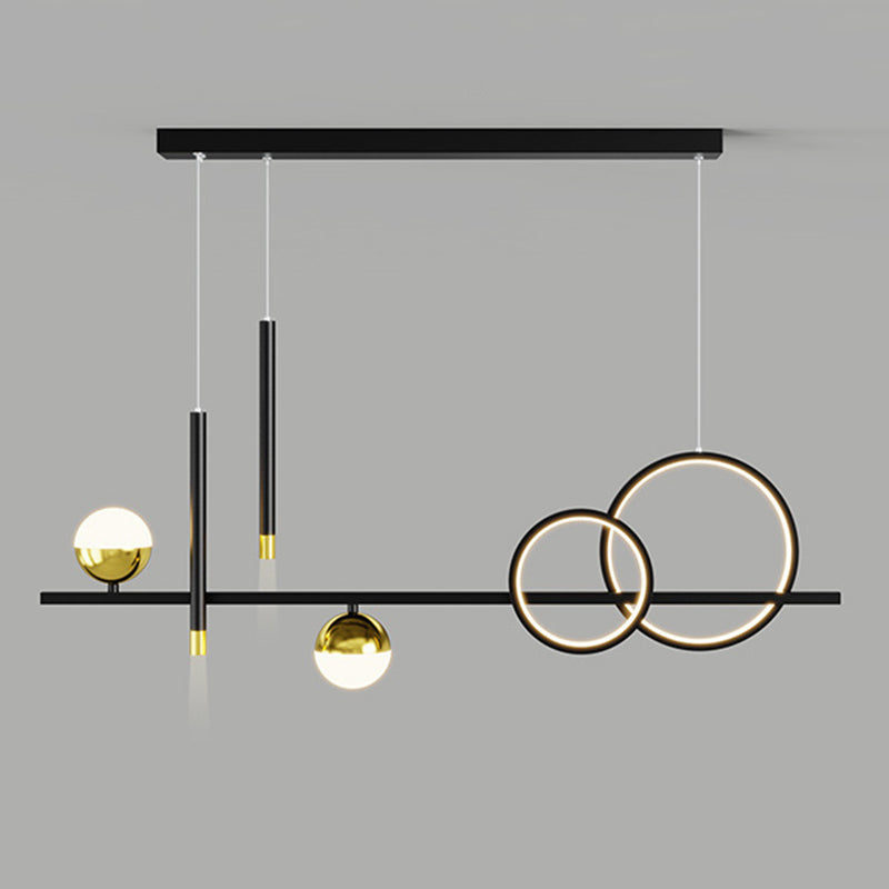 Lineair eilandhanger met 2-plekken LED Nieuw modern plafond hanglampje voor eetkamer