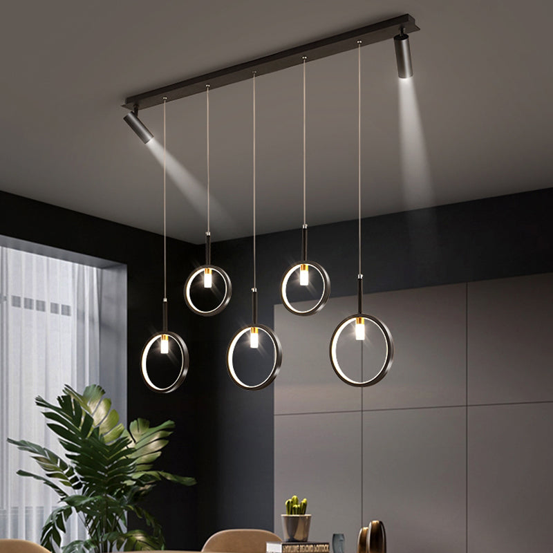 Linear Metal LED Island Light Fixture New Modern Spotlight Ceiling Pendant Light for Dining Room