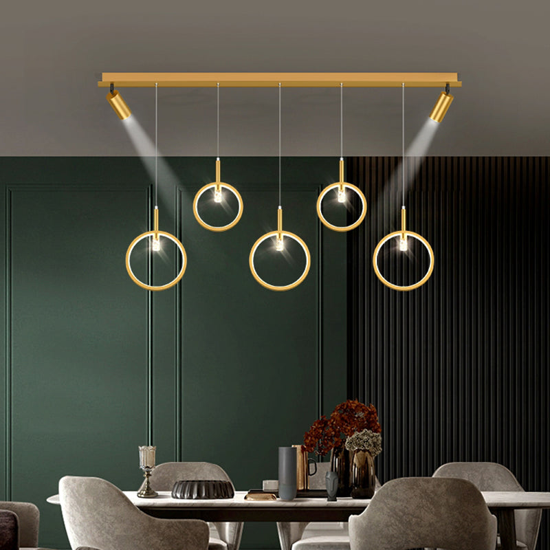 Linear Metal LED Island Light Fixture New Modern Spotlight Ceiling Pendant Light for Dining Room
