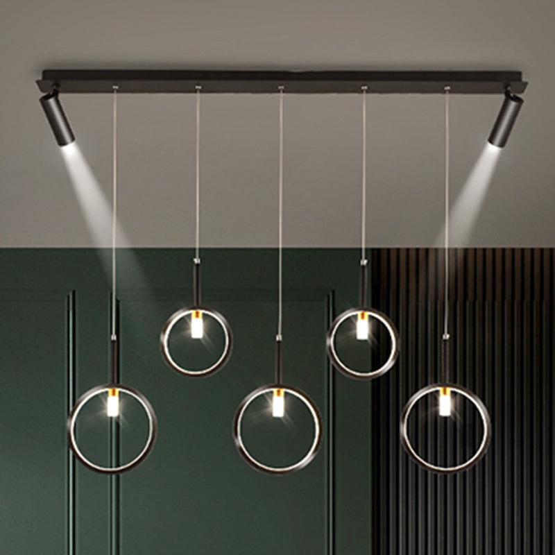 Linear Metal LED Island Light Fixture New Modern Spotlight Ceiling Pendant Light for Dining Room