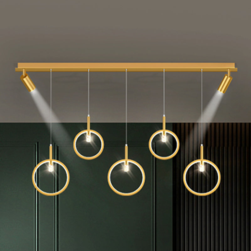 Linear Metal LED Island Light Fixture New Modern Spotlight Ceiling Pendant Light for Dining Room