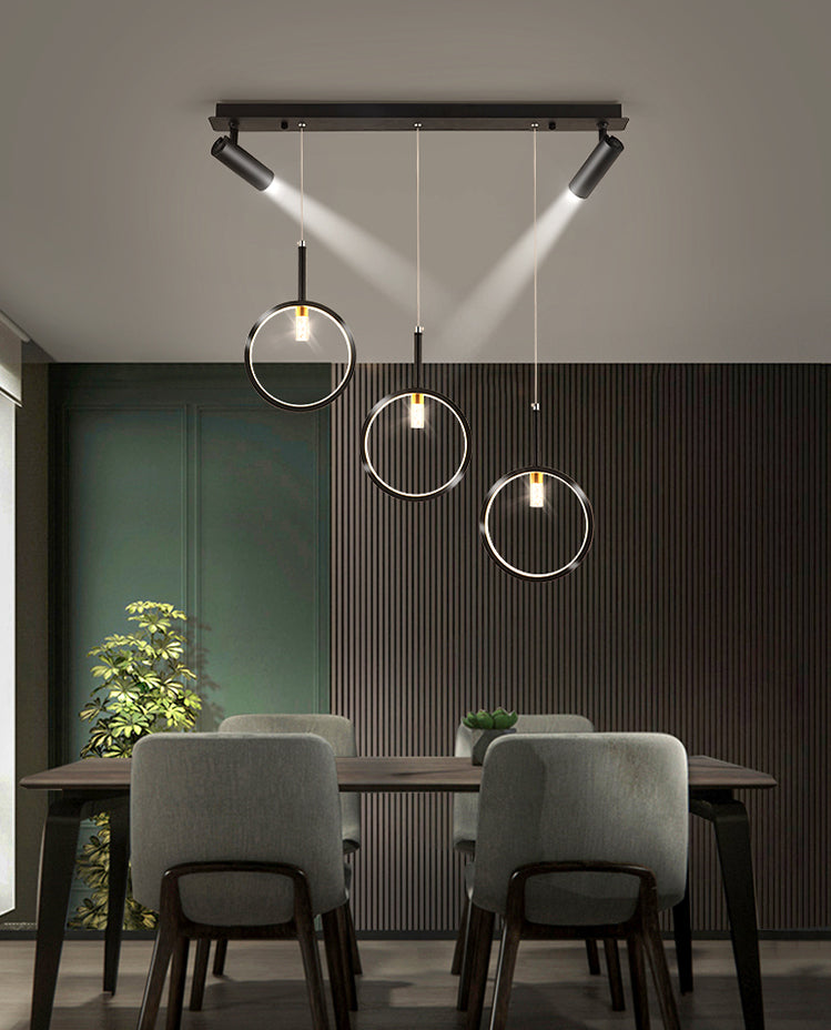 Linear Metal LED Island Light Fixture New Modern Spotlight Ceiling Pendant Light for Dining Room