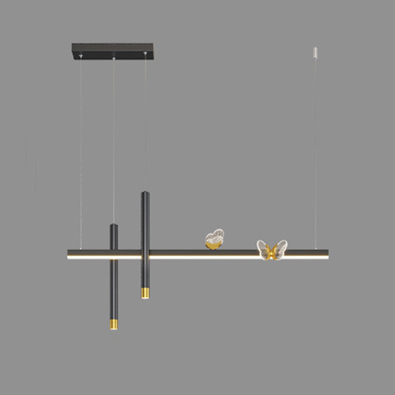 MEW BLACK MODED MODERN ISOLA LED LINEAR LED 2 Spotlights Luci a sospensione per sala da pranzo