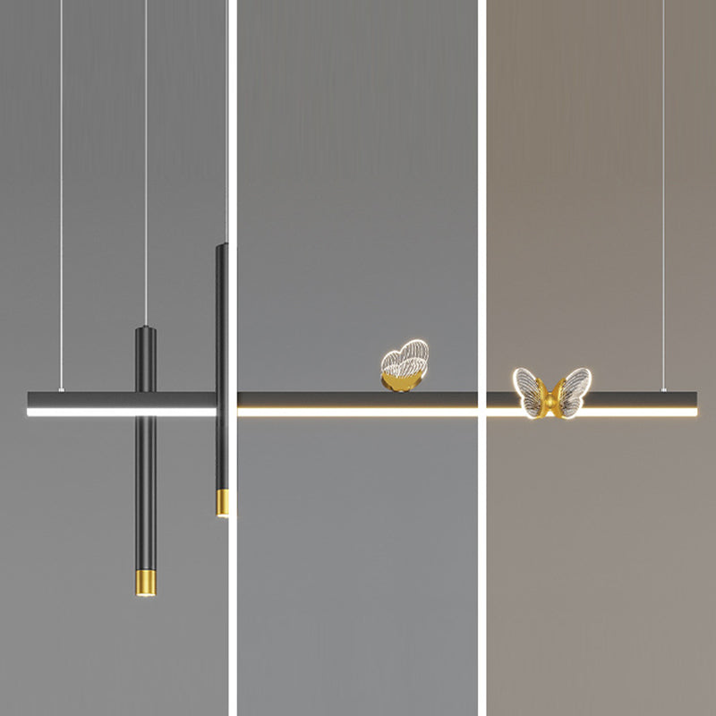 MEW BLACK MODED MODERN ISOLA LED LINEAR LED 2 Spotlights Luci a sospensione per sala da pranzo