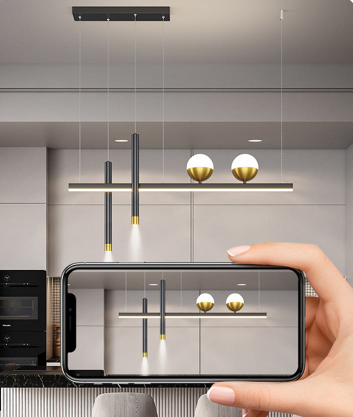 MEW BLACK MODED MODERN ISOLA LED LINEAR LED 2 Spotlights Luci a sospensione per sala da pranzo