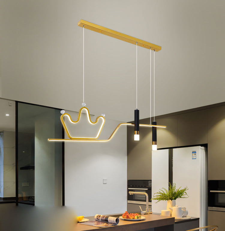 Linear New Modern Island Chandelier Lights LED Aluminum Hanging Ceiling Lights for Dining Room