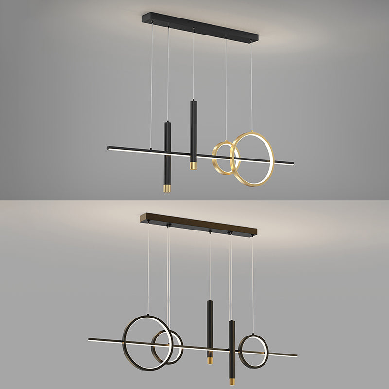 2 Spotlights Nieuwe moderne eiland hangers lineaire led kroonluchter lamp voor eetkamer