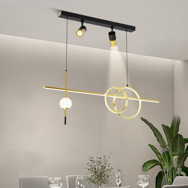 New Modern Linear Island Lighting LED Metal Pendant Light Fixture for Dining Room