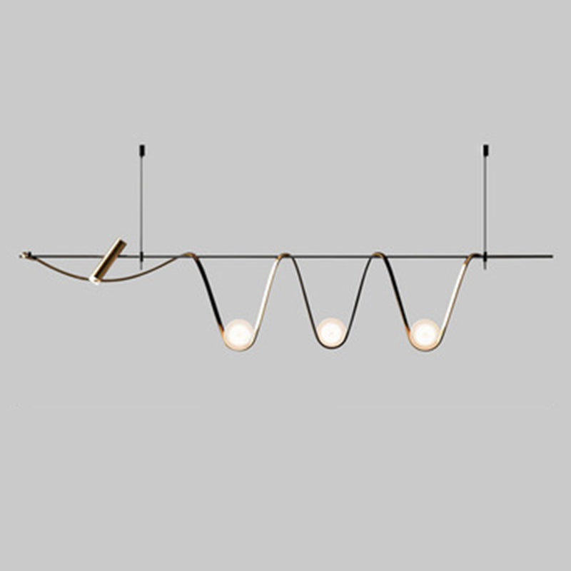 Black Metal Appeding Biling Light LED Linear Linear Lampade per isola per sala da pranzo