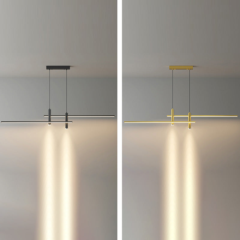 Linear Kitchen Island Lighting Fixture Metal LED Minimalist Island Pendant Light
