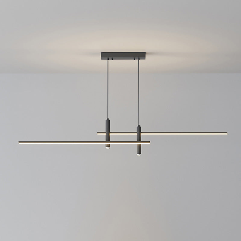Linear Kitchen Island Lighting Fixture Metal LED Minimalist Island Pendant Light