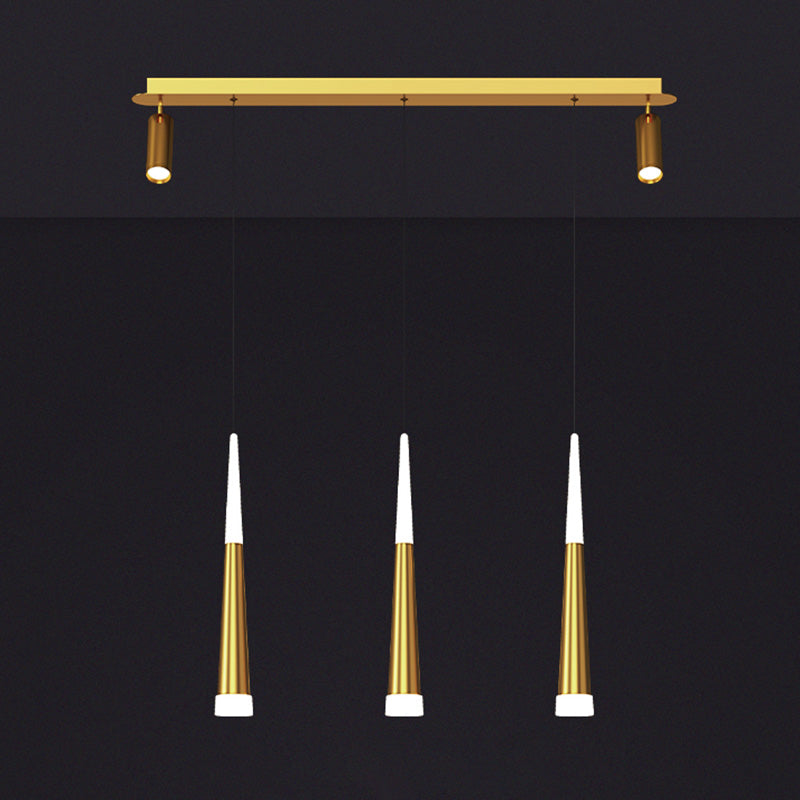 Cone Island Lighting Fixture Contemporary Style LED Metal Pendant Lighting Fixture