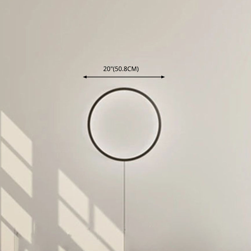 Black Aluminum Modern Wall Sconce Disk LED Wall Mounted Light for Bedroom
