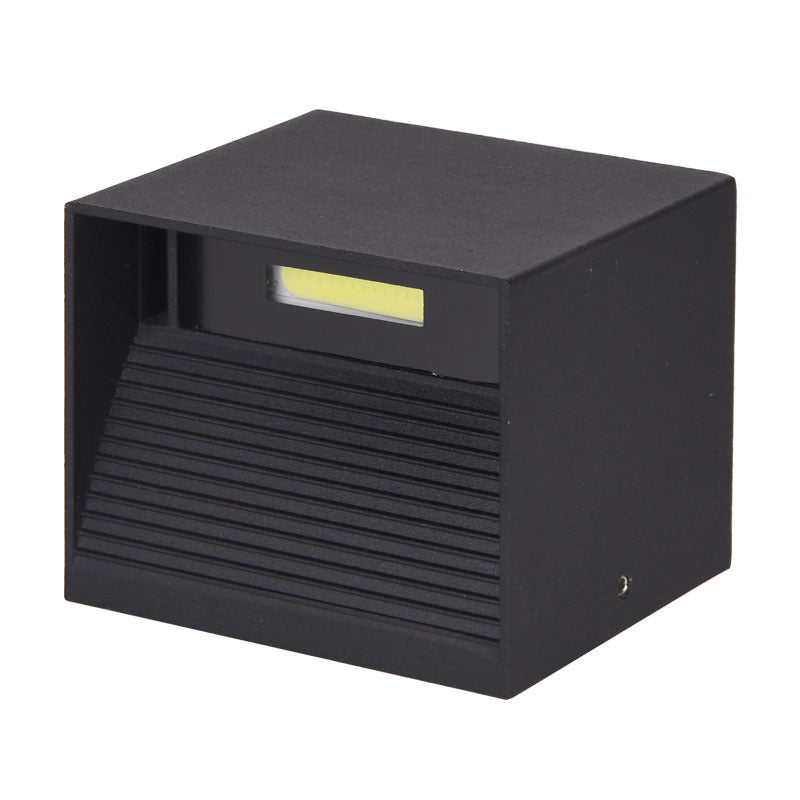 Outdoor Cube Shade LED Wall Lamp 1-Light Modern Aluminum Wall Mounted Light