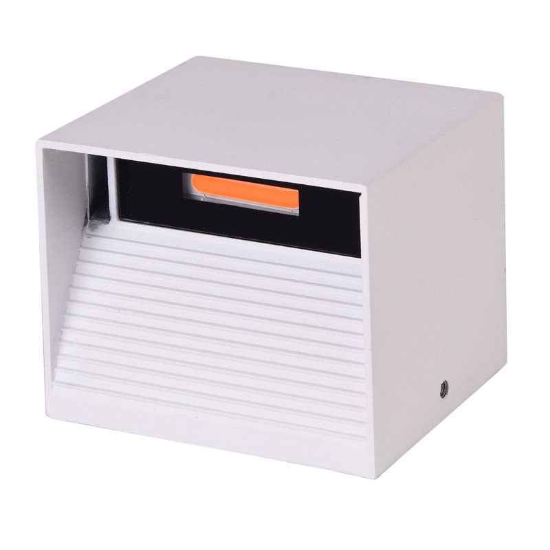 Outdoor Cube Shade LED Wall Lamp 1-Light Modern Aluminum Wall Mounted Light