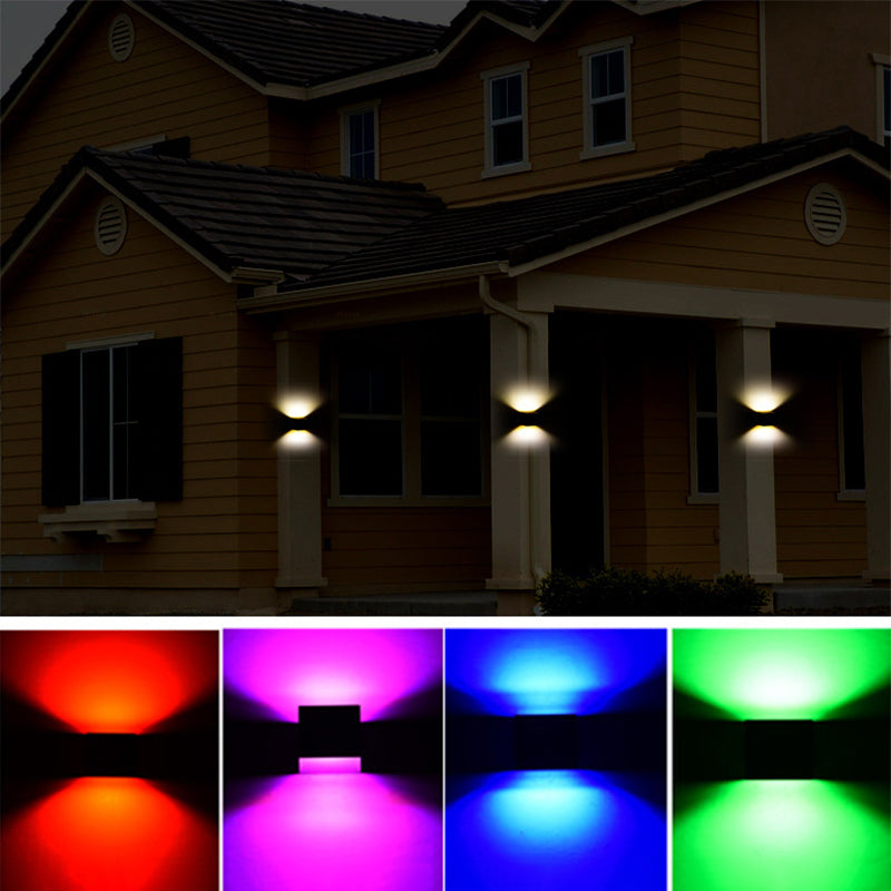 Outdoor Cube Shade LED Wall Lamp 1-Light Modern Aluminum Wall Mounted Light