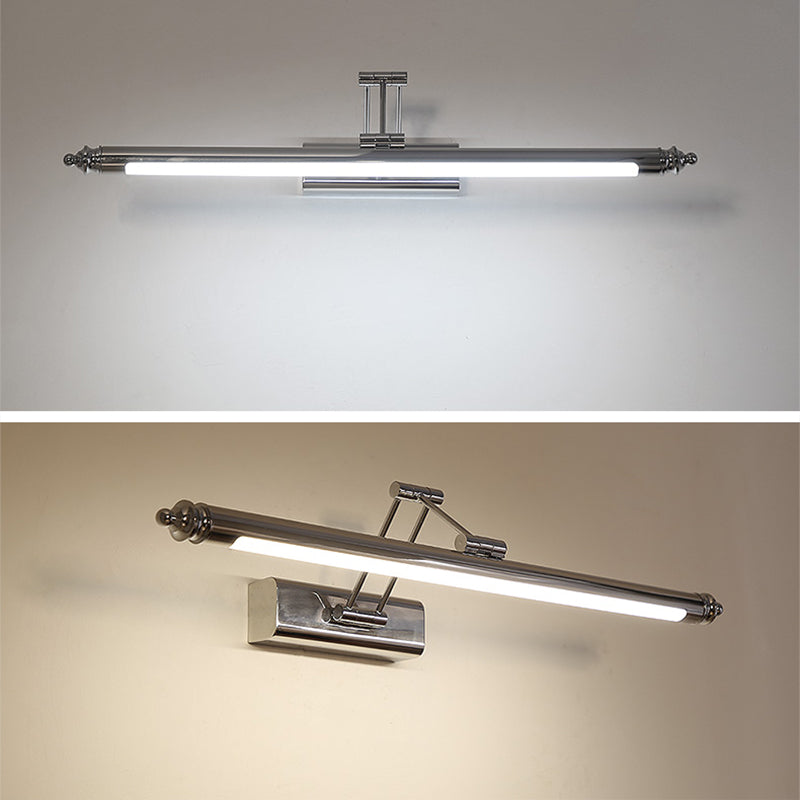 Moderne beknopte LED-lineaire wandkandelstok roestvrijstalen verstelbare wandlamp met plastic schaduw