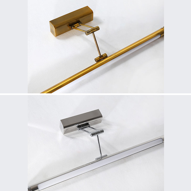 Moderne beknopte LED-lineaire wandkandelstok roestvrijstalen verstelbare wandlamp met plastic schaduw