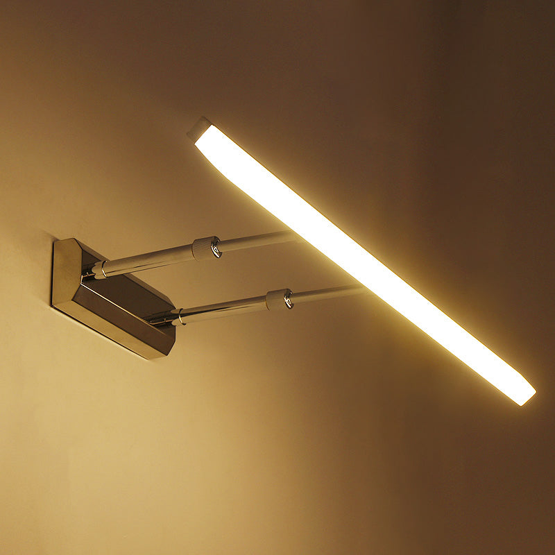 Aluminium LED Linear Wall Sconce in Modern Concise Style Stainless-Steel Extendable Wall Lamp with Acrylic Shade