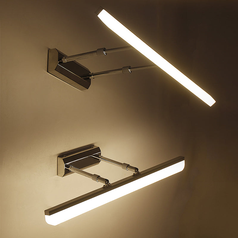 Aluminium LED Linear Wall Sconce in Modern Concise Style Stainless-Steel Extendable Wall Lamp with Acrylic Shade