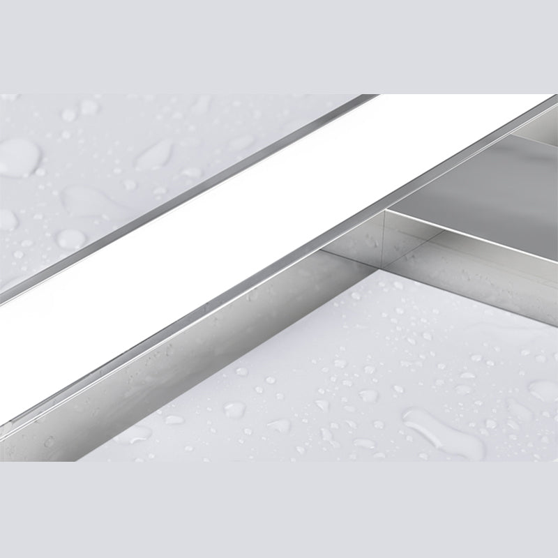 Chrome Rectangular Vanity Light Fixture Modern Metallic LED Wall Mount Light for Bath