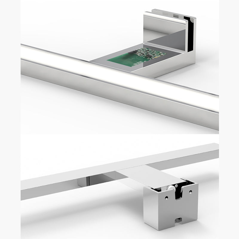 Chrome rechthoekige ijdelheid Lichte armatuur Moderne metalen LED -wandmontage Licht voor bad