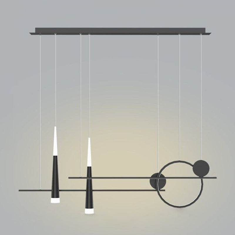 New Modern Metal LED Island Lighting Ideas 5-Light Linear Chandelier Lamp for Dining Room