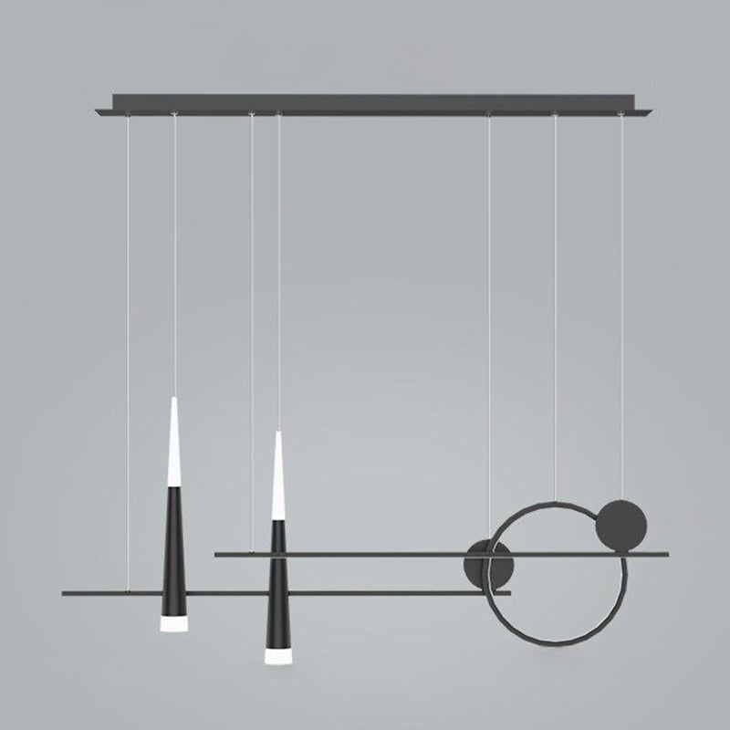 New Modern Metal LED Island Lighting Ideas 5-Light Linear Chandelier Lamp for Dining Room