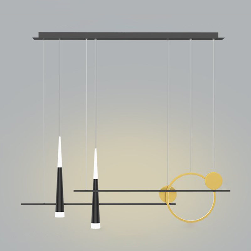 New Modern Metal LED Island Lighting Ideas 5-Light Linear Chandelier Lamp for Dining Room