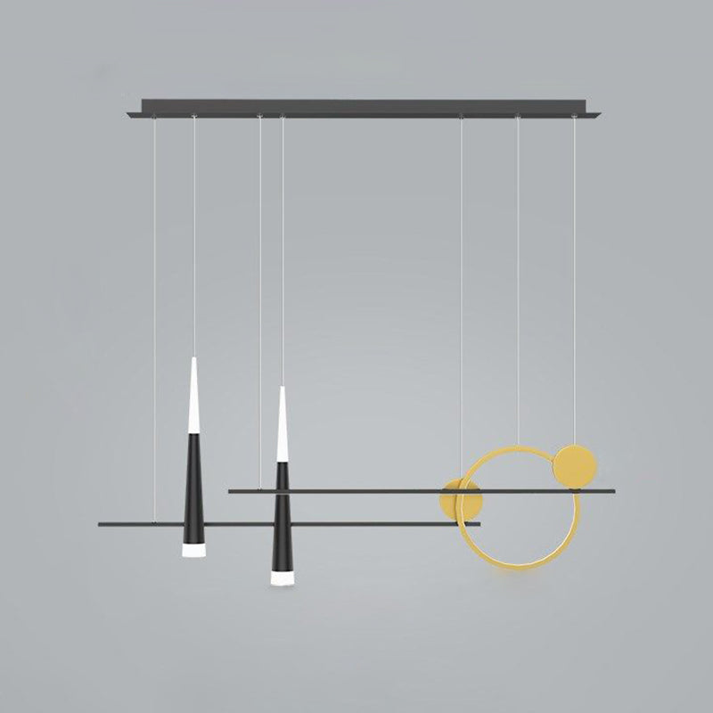 New Modern Metal LED Island Lighting Ideas 5-Light Linear Chandelier Lamp for Dining Room